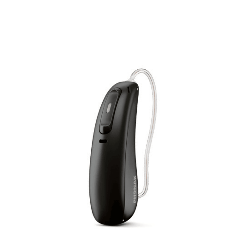 The Hearing Aid Phonak Audeo Paradise 50/90 in black by Auzen with premium audiology service online. 
