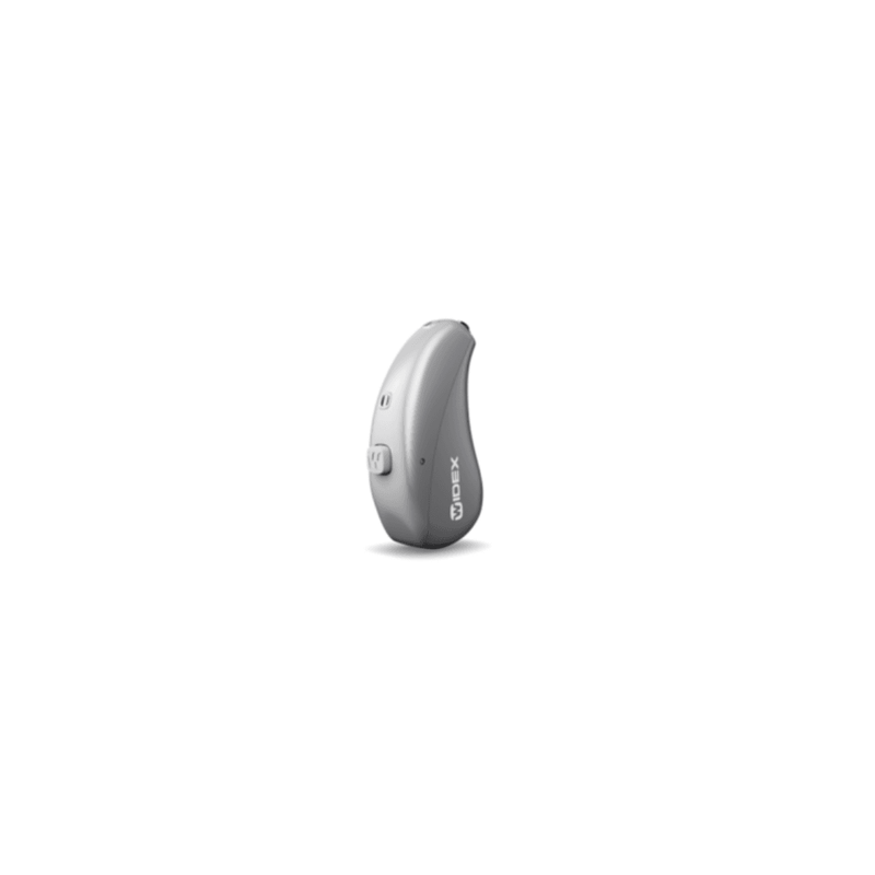 The hearing aid Widex Moment 220/440 in silver grey by Auzen with premium audiology service online. 